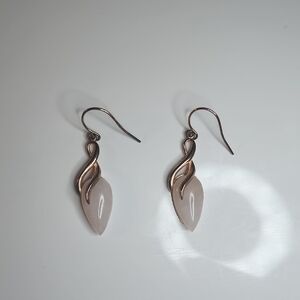 Rose Quartz Drop Earrings #135